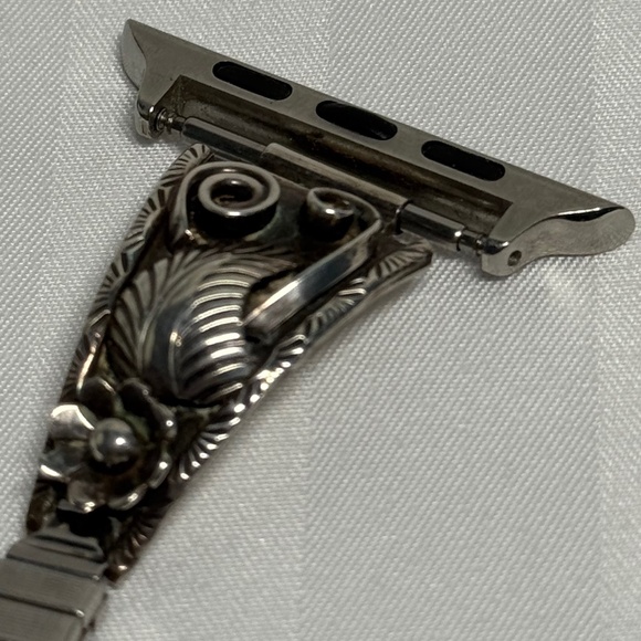 Sterling Silver Native Design Apple Watch Band – Timeless Luxury Upgrade - Picture 7 of 9